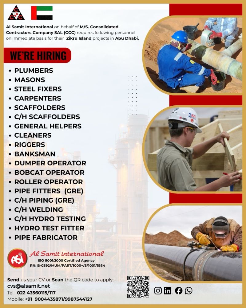 Urgent Hiring for Abu Dhabi