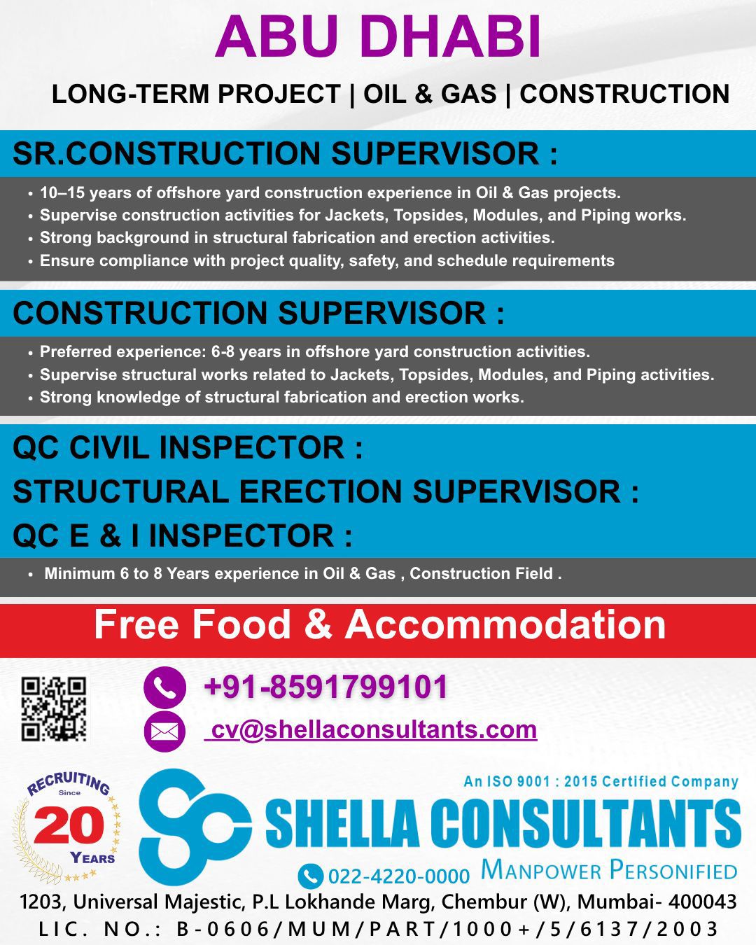 Urgent Hiring for Abu Dhabi
