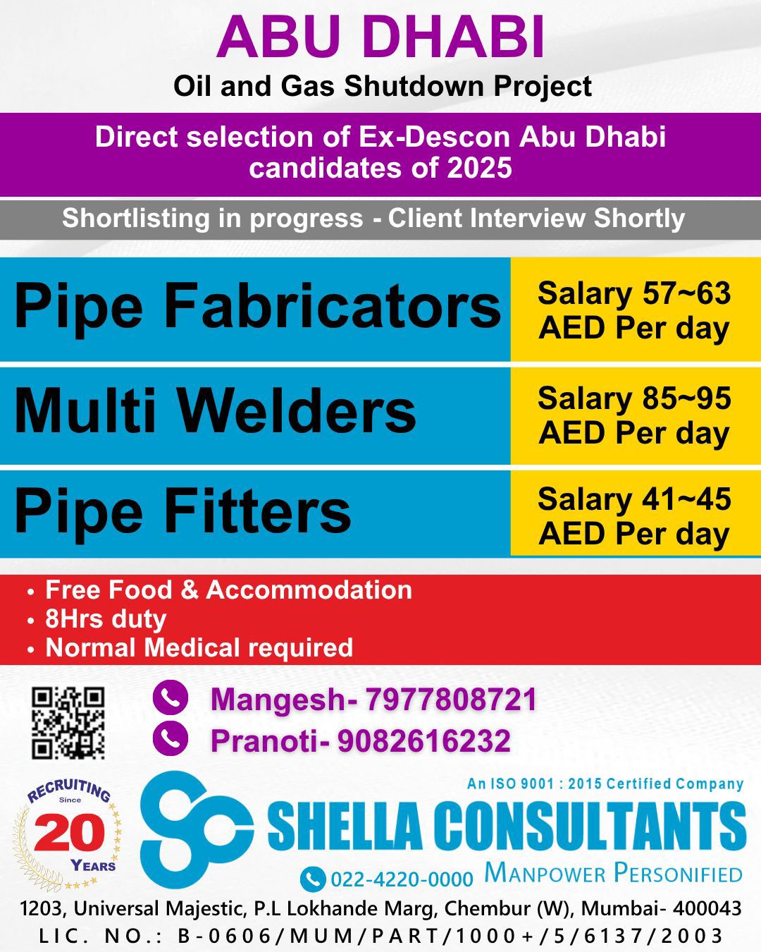 Urgent Hiring for Abu Dhabi