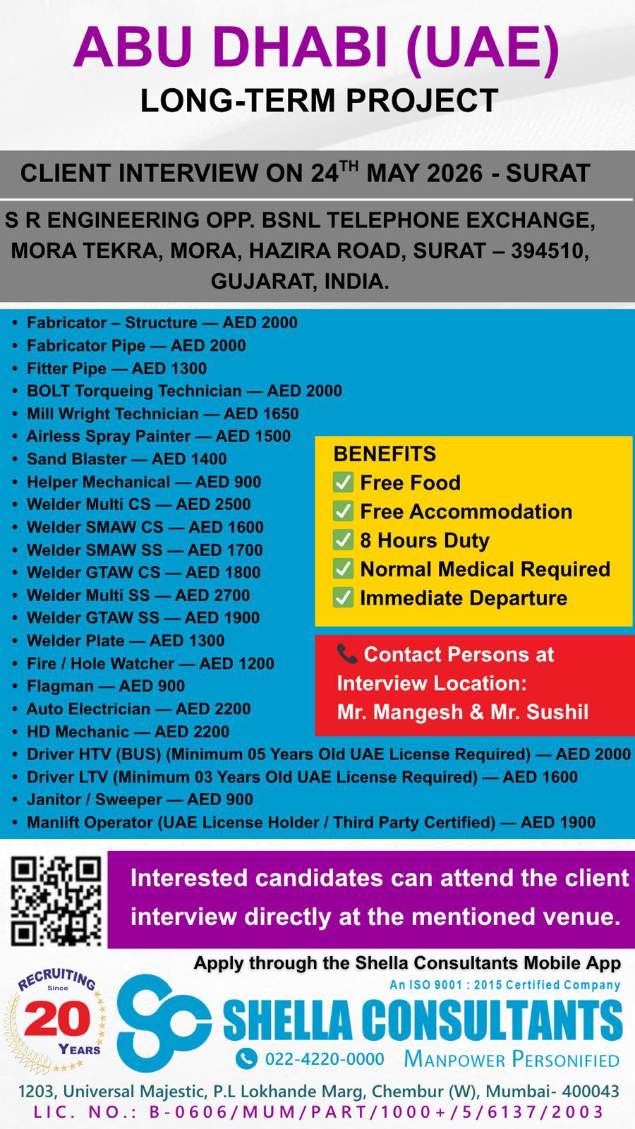Urgent Hiring for Abu Dhabi