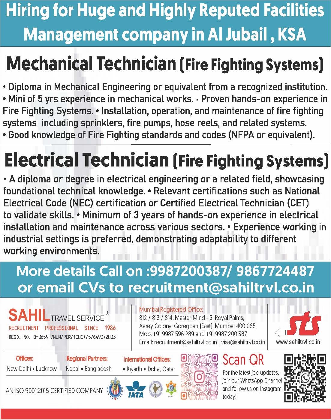 Urgent Hiring for Al Jubail