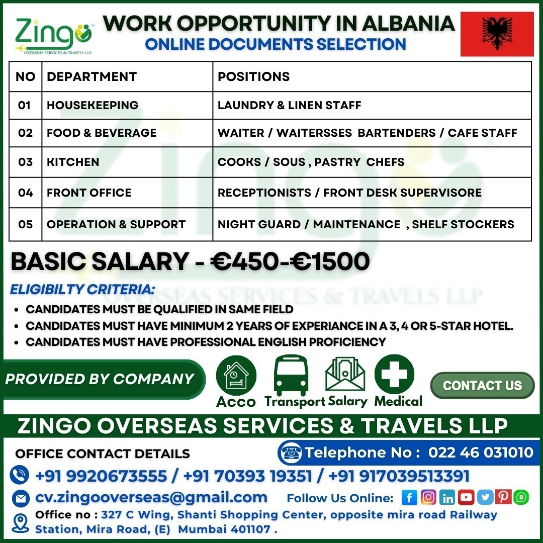 Urgent Hiring for Albania