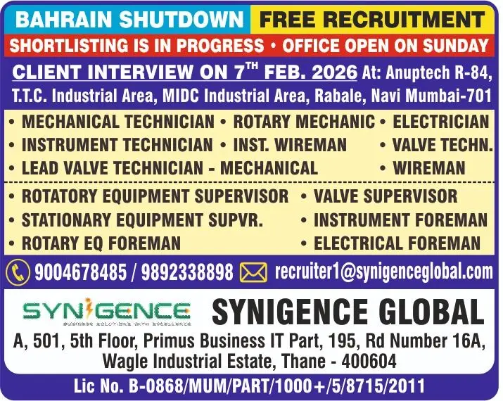 Urgent Hiring for Bahrain