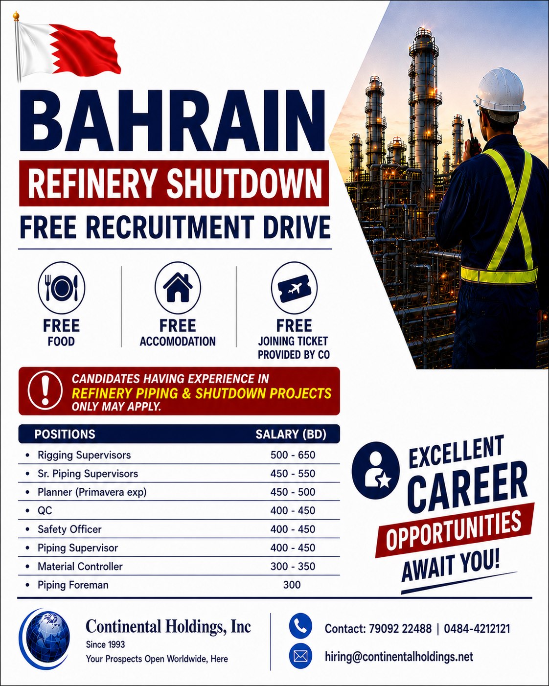 Urgent Hiring for Bahrain