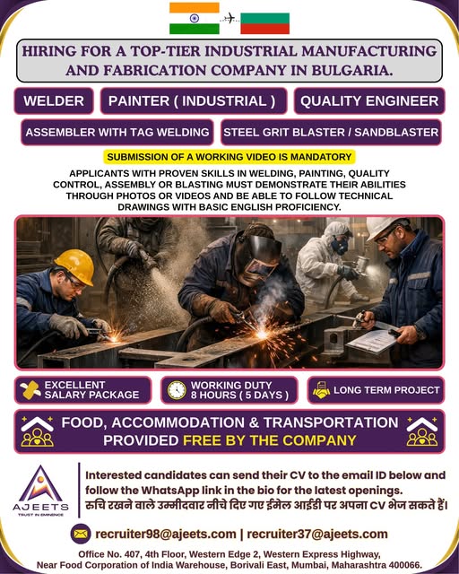 Urgent Hiring for Bulgaria