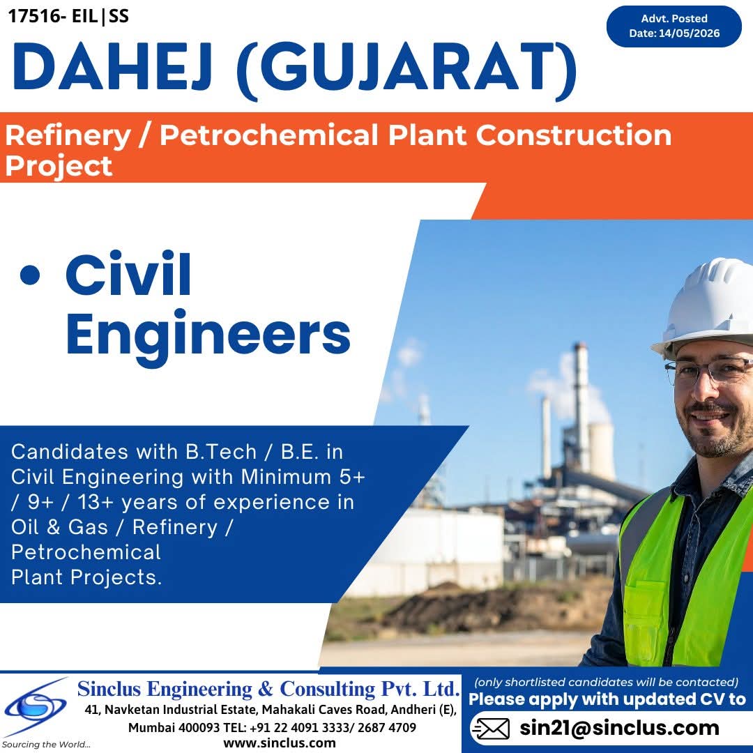 Urgent Hiring for Dahej