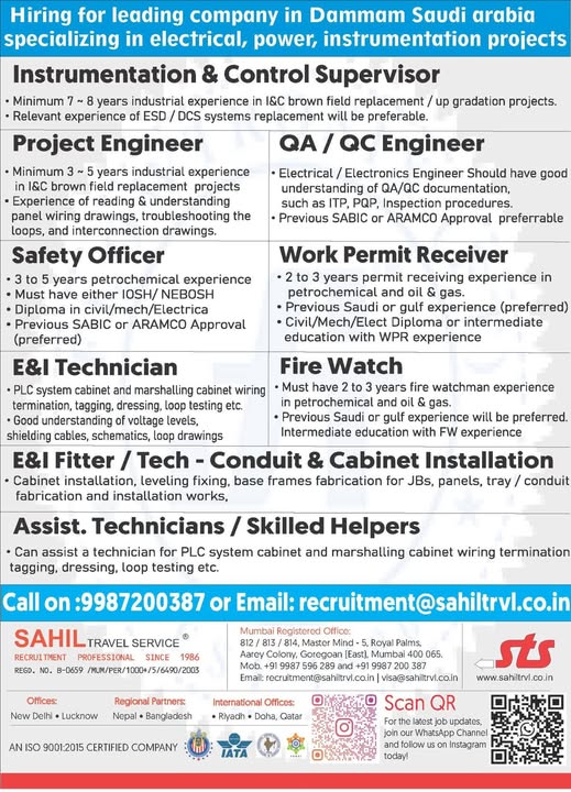 Urgent Hiring for Dammam