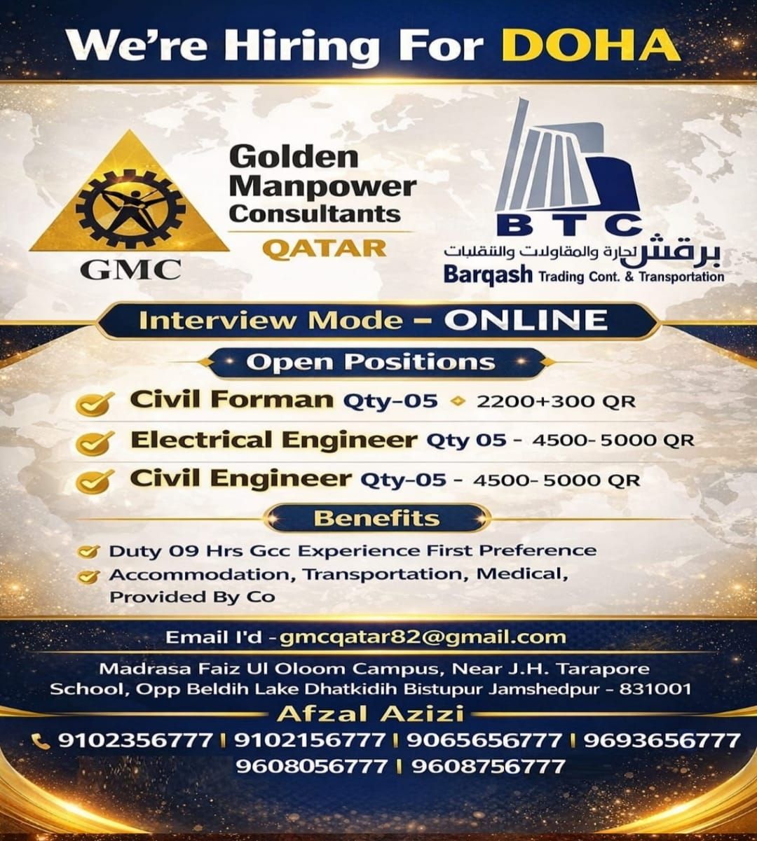 Urgent Hiring for Doha