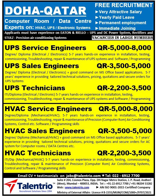 Urgent Hiring for Doha