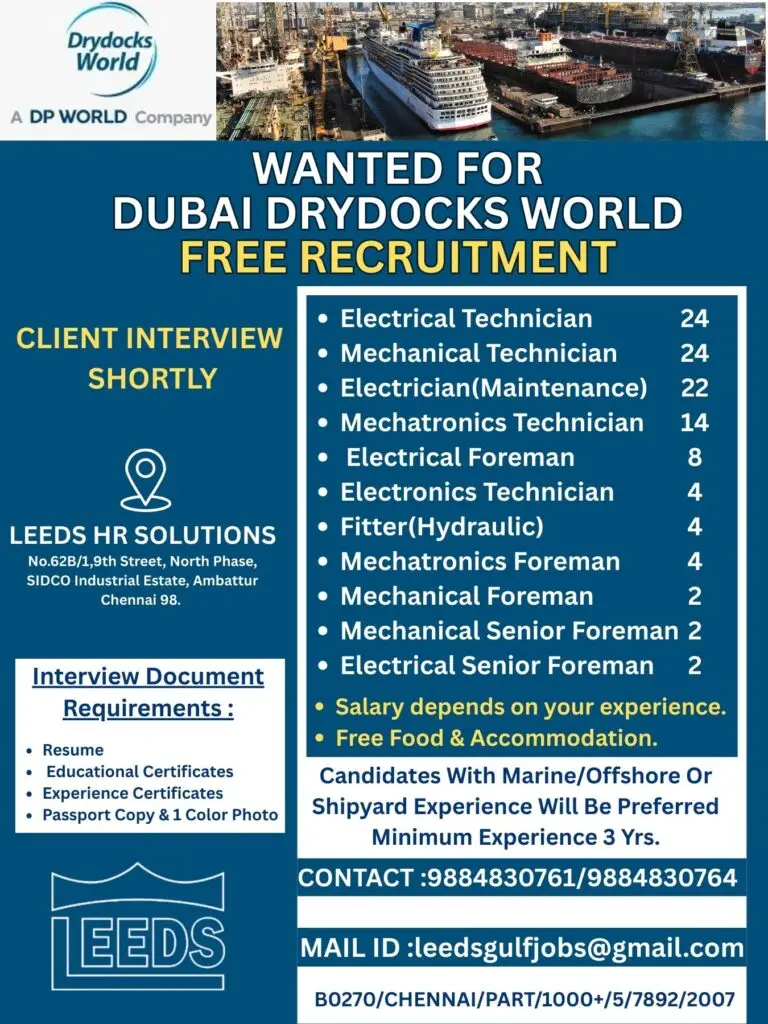 Urgent Hiring for Dubai