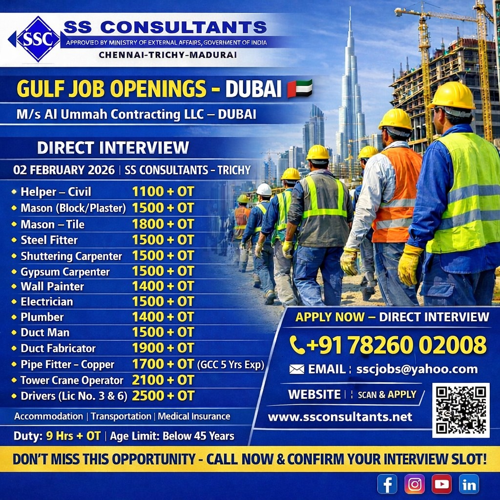 Urgent Hiring for Dubai