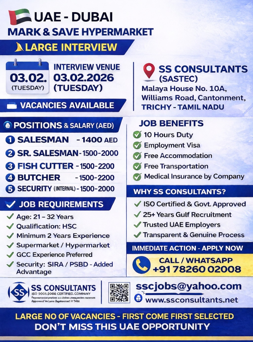 Urgent Hiring for Dubai