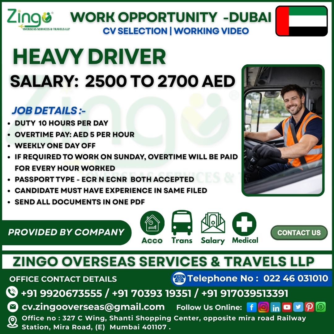 Urgent Hiring for Dubai