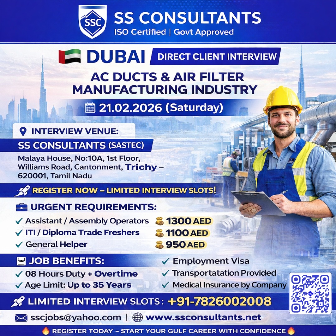 Urgent Hiring for Dubai