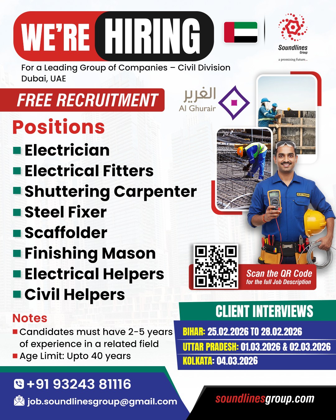 Urgent Hiring for Dubai