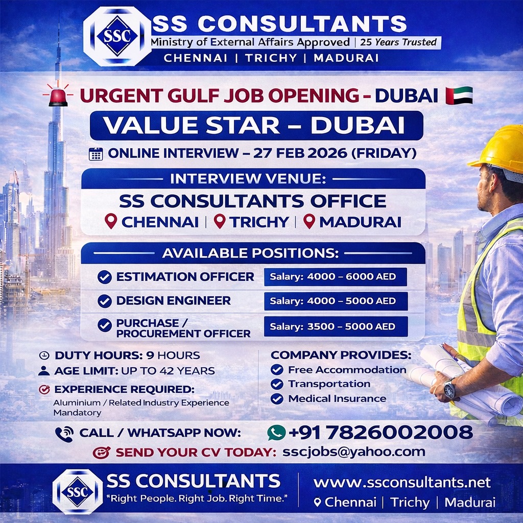 Urgent Hiring for Dubai