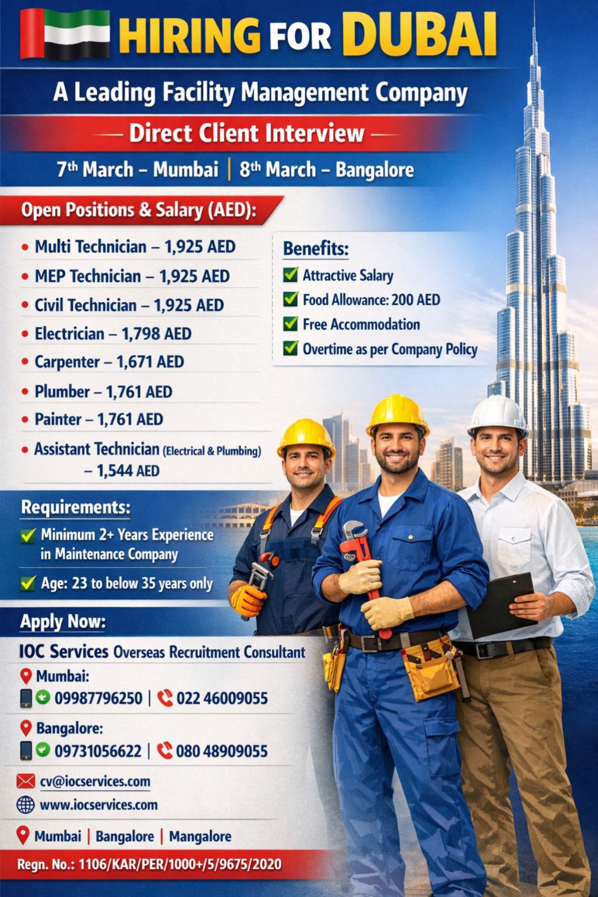 Urgent Hiring for Dubai
