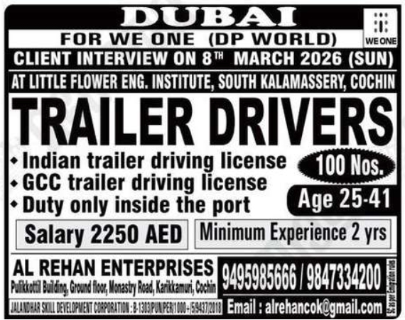 Urgent Hiring for Dubai