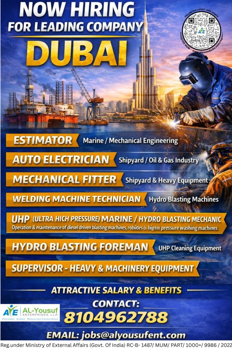 Urgent Hiring for Dubai