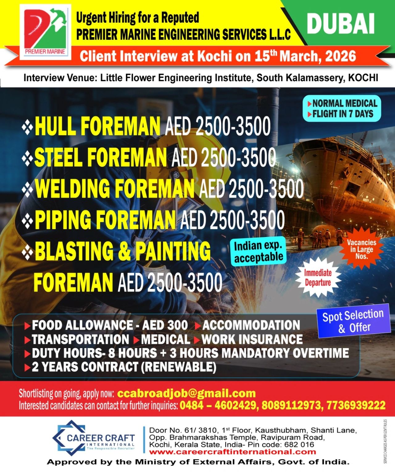Urgent Hiring for Dubai