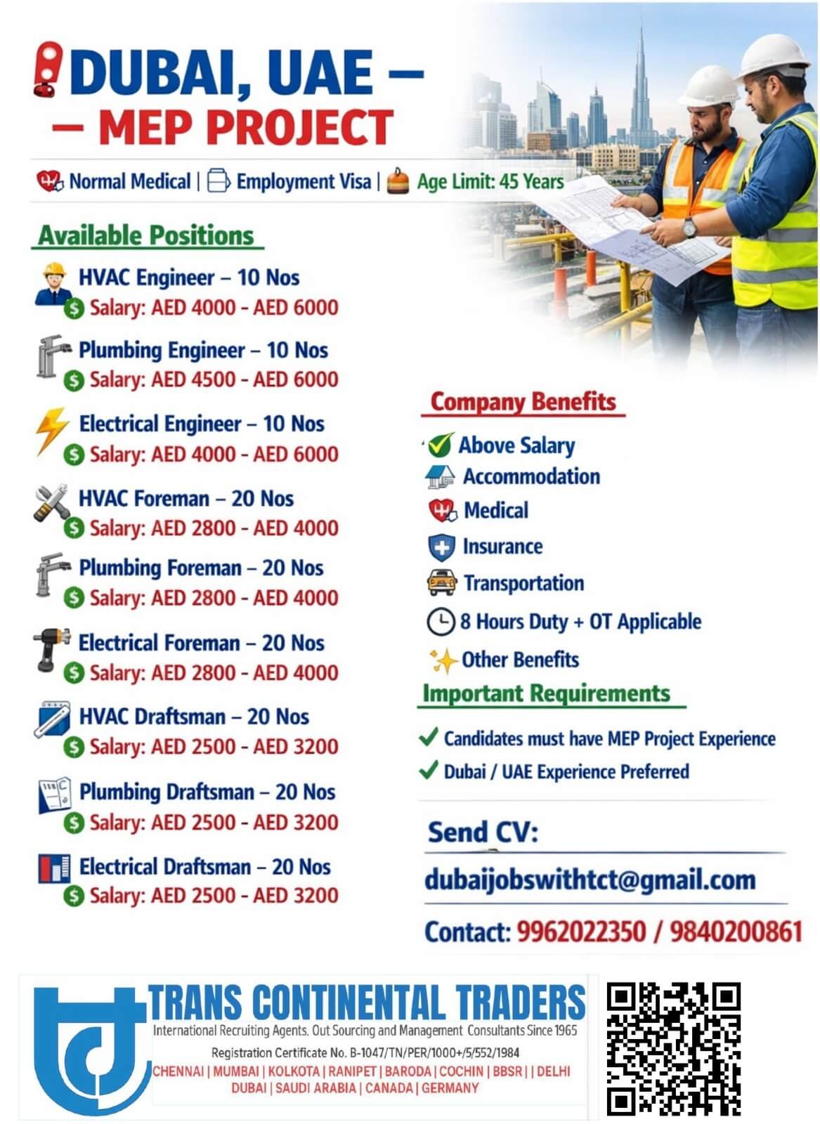 Urgent Hiring for Dubai