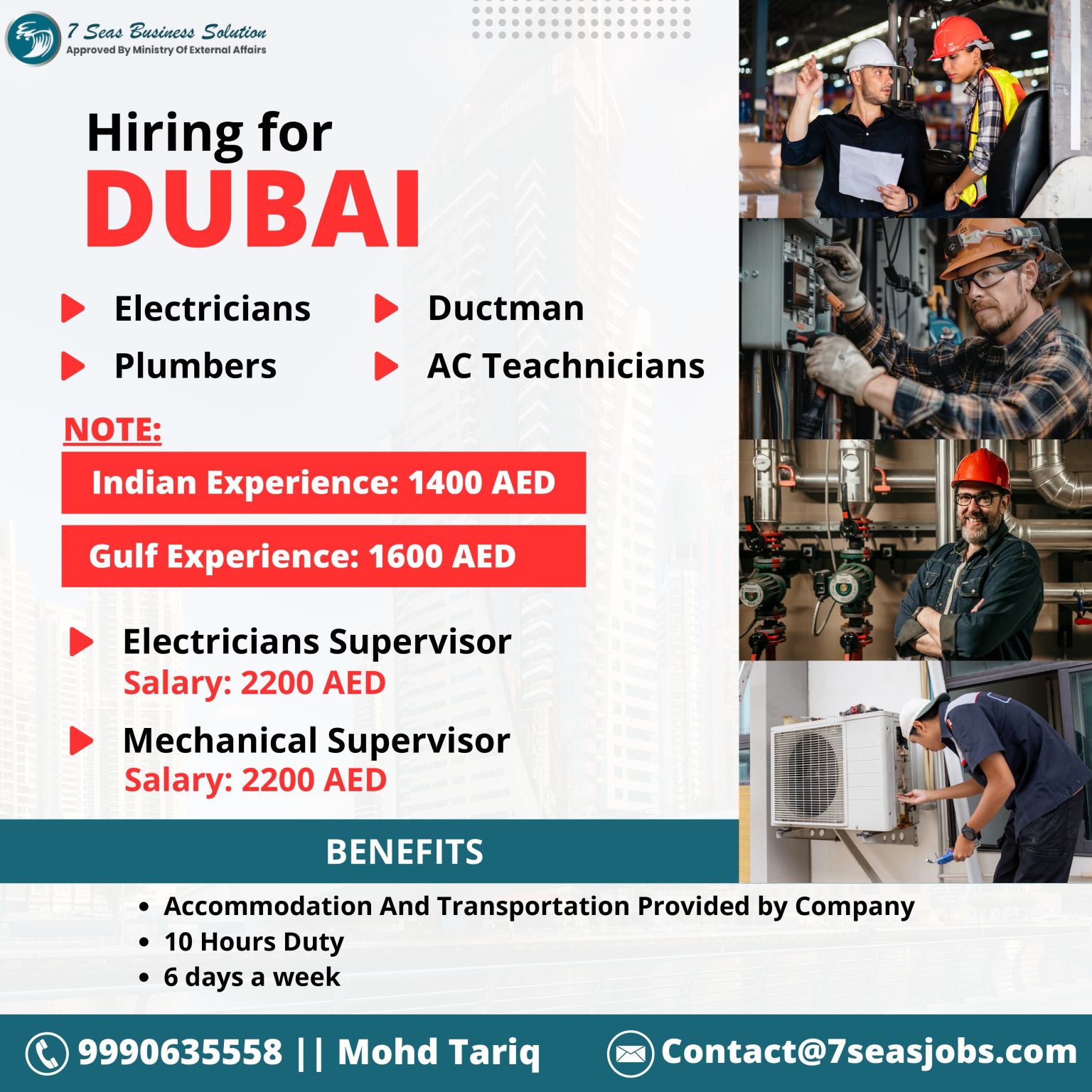 Urgent Hiring for Dubai