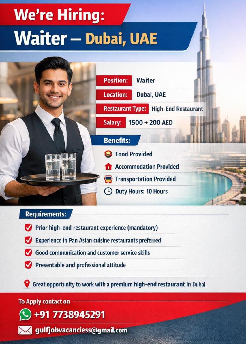 Urgent Hiring for Dubai