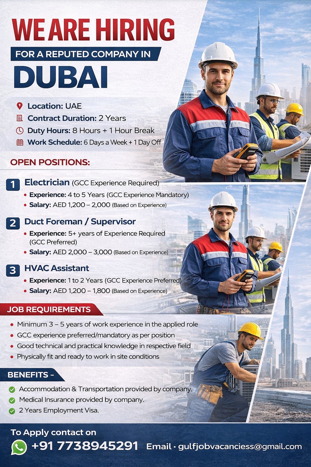 Urgent Hiring for Dubai