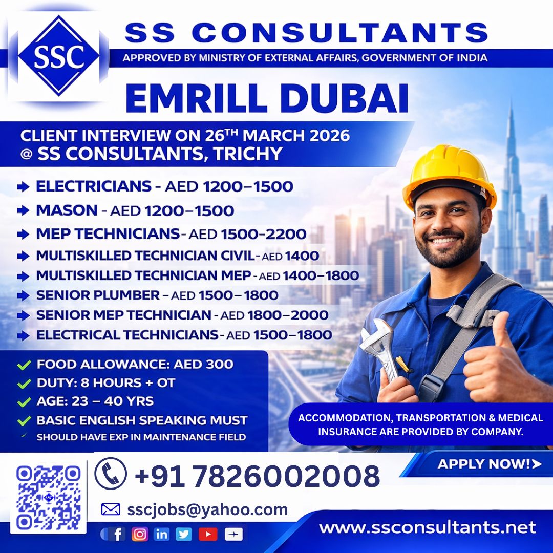 Urgent Hiring for Dubai