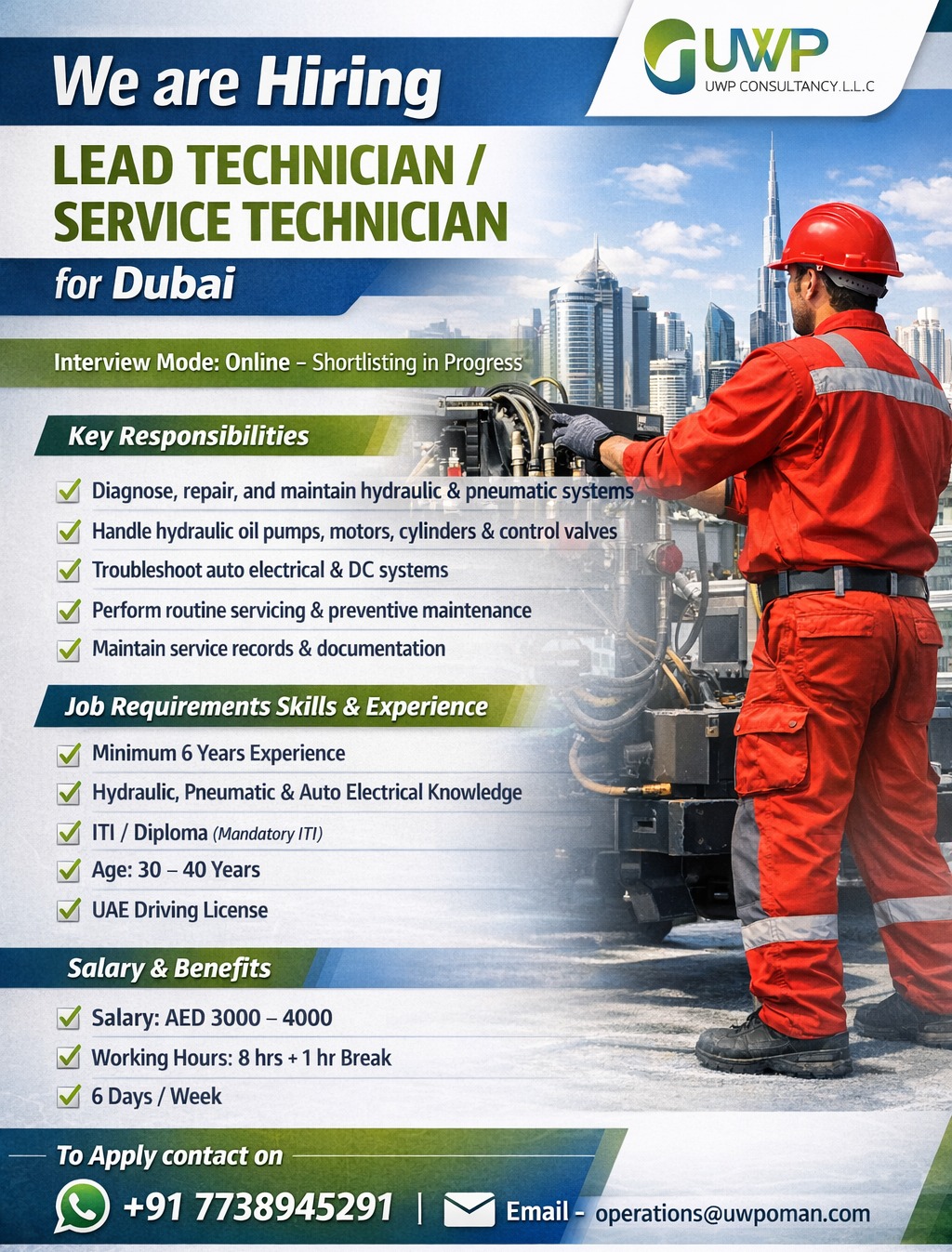 Urgent Hiring for Dubai