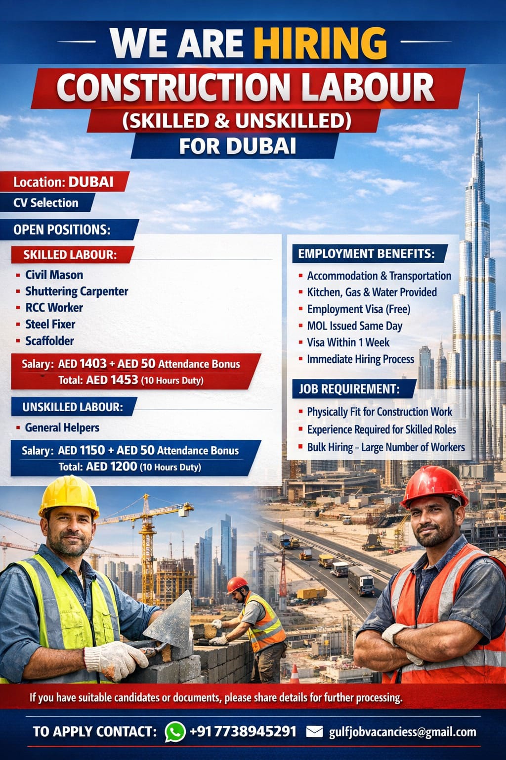 Urgent Hiring for Dubai