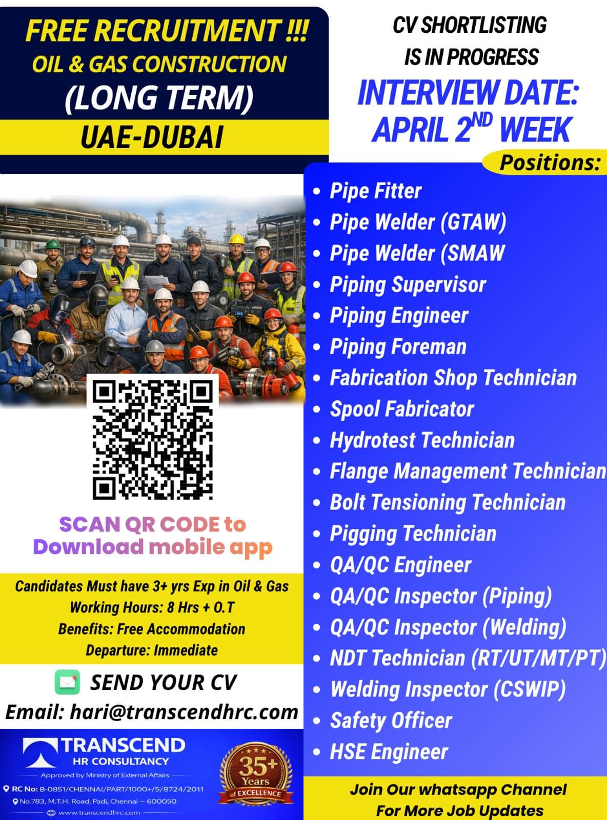 Urgent Hiring for Dubai