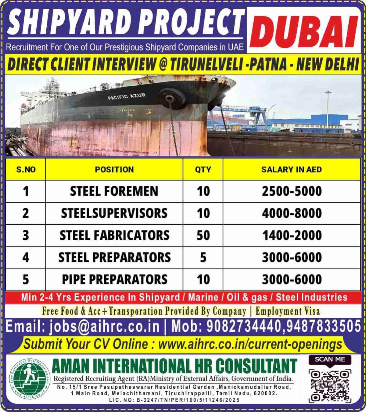 Urgent Hiring for Dubai