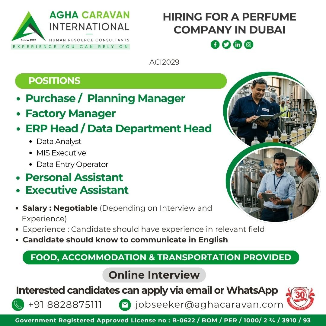 Urgent Hiring for Dubai