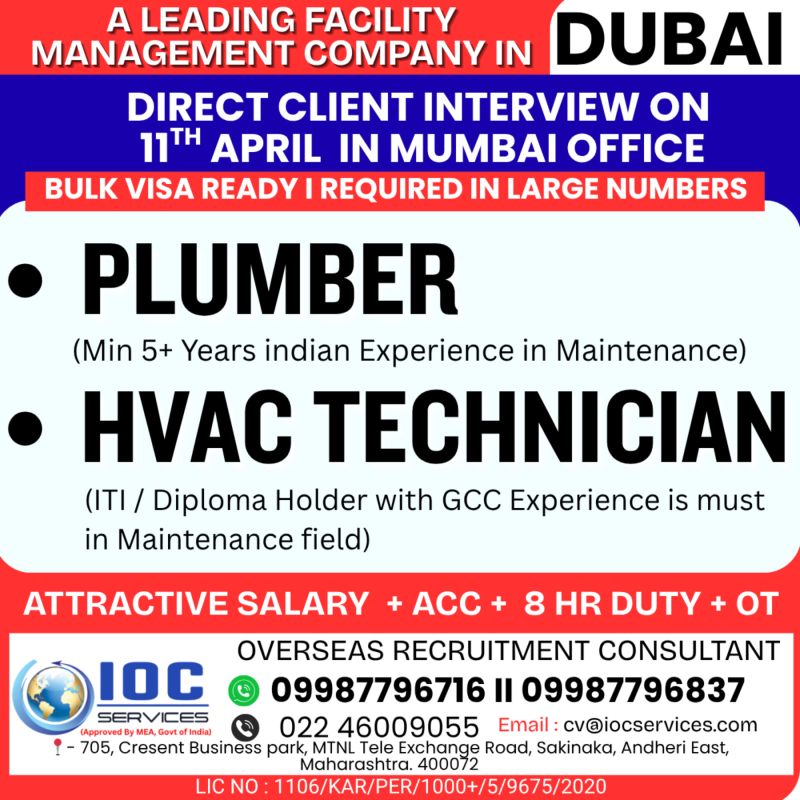 Urgent Hiring for Dubai