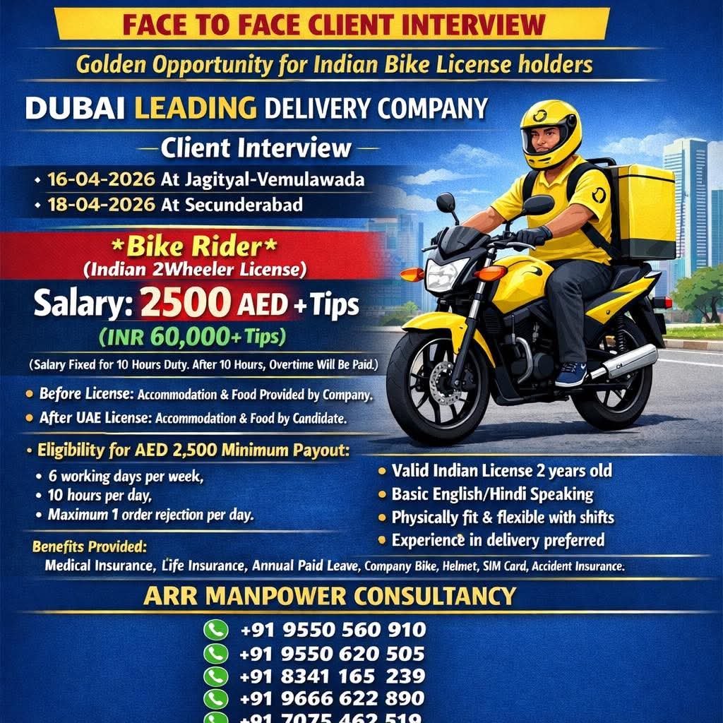 Urgent Hiring for Dubai