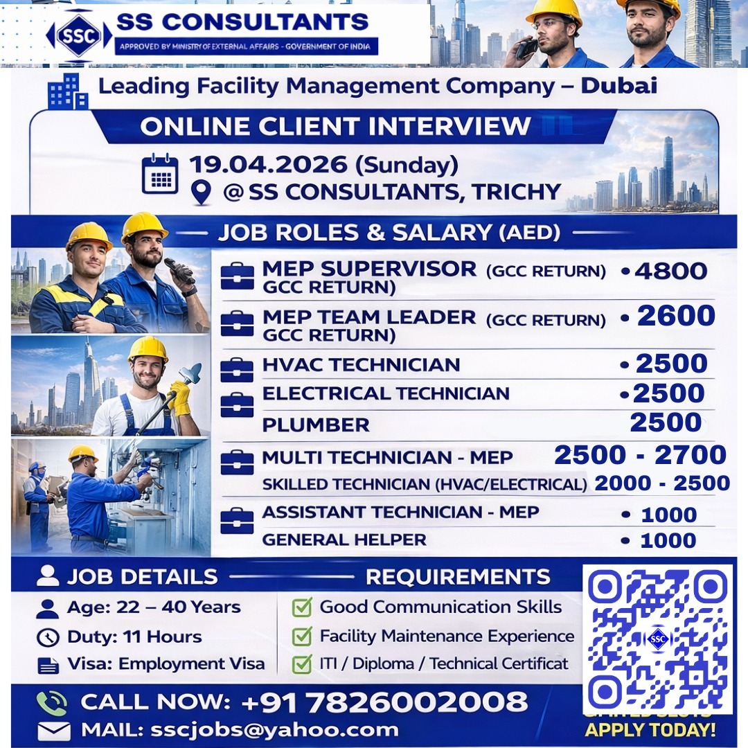 Urgent Hiring for Dubai