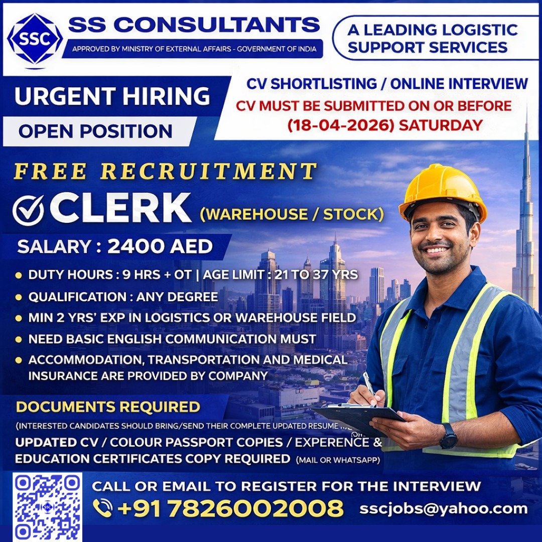 Urgent Hiring for Dubai