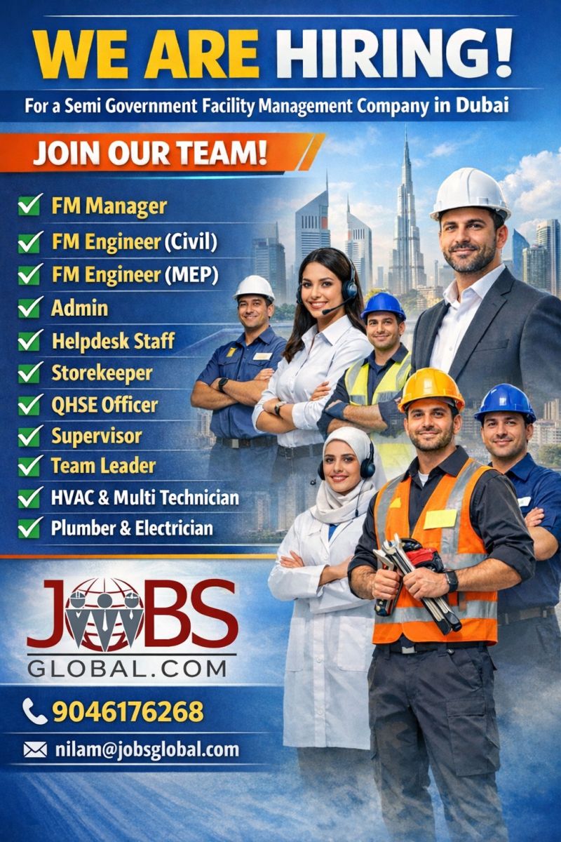 Urgent Hiring for Dubai