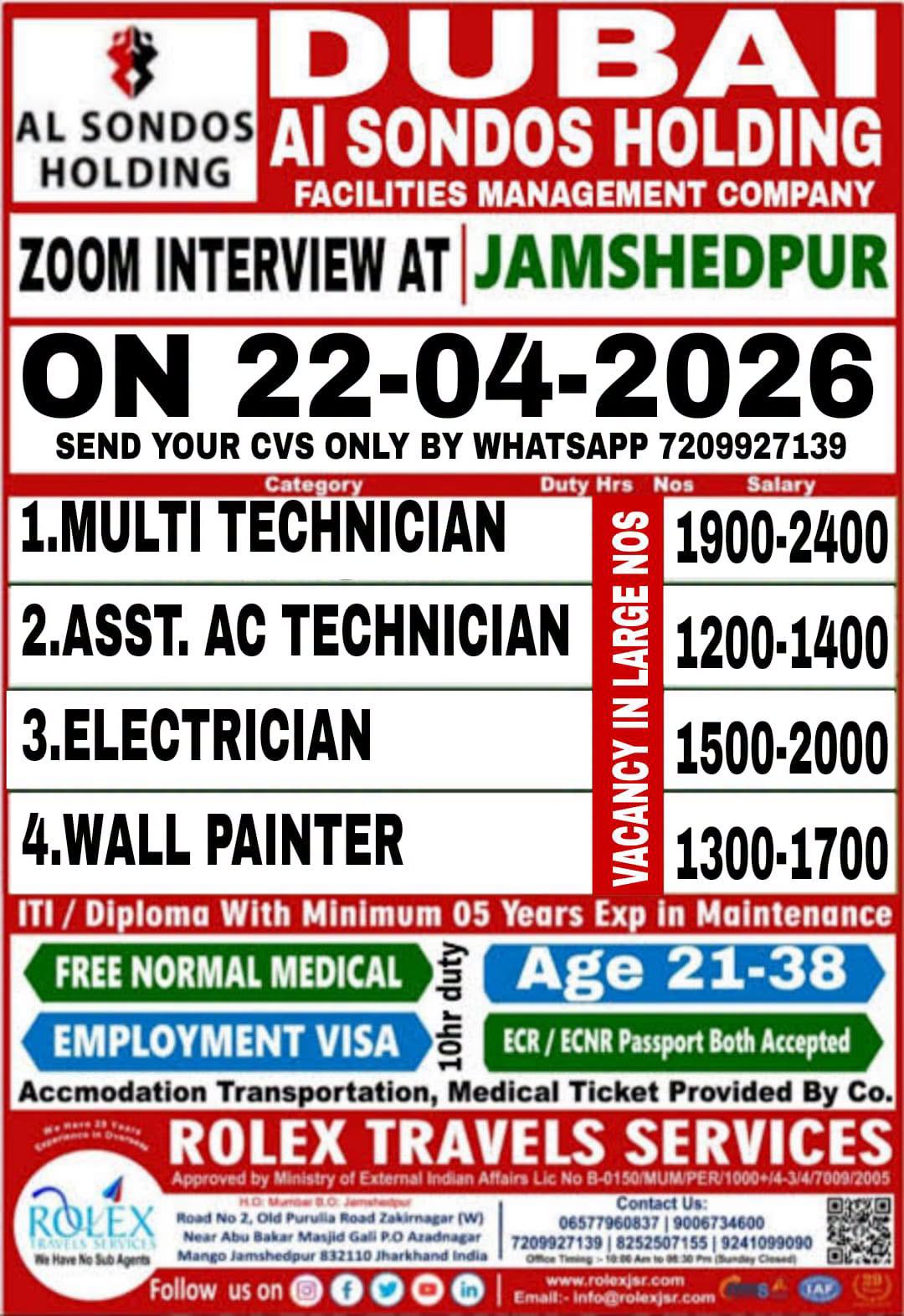 Urgent Hiring for Dubai