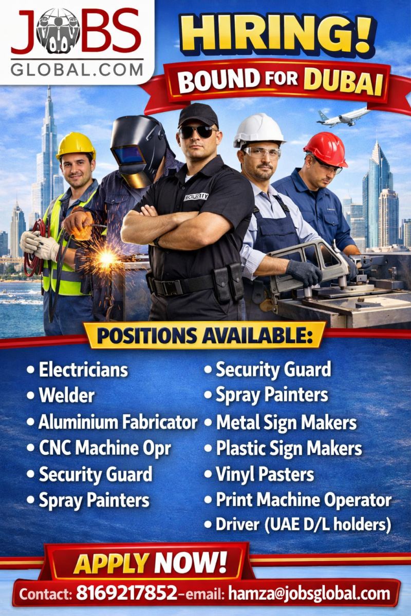 Urgent Hiring for Dubai