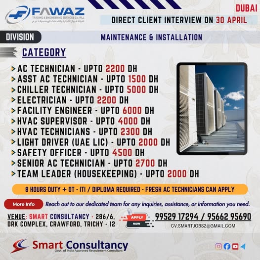 Urgent Hiring for Dubai