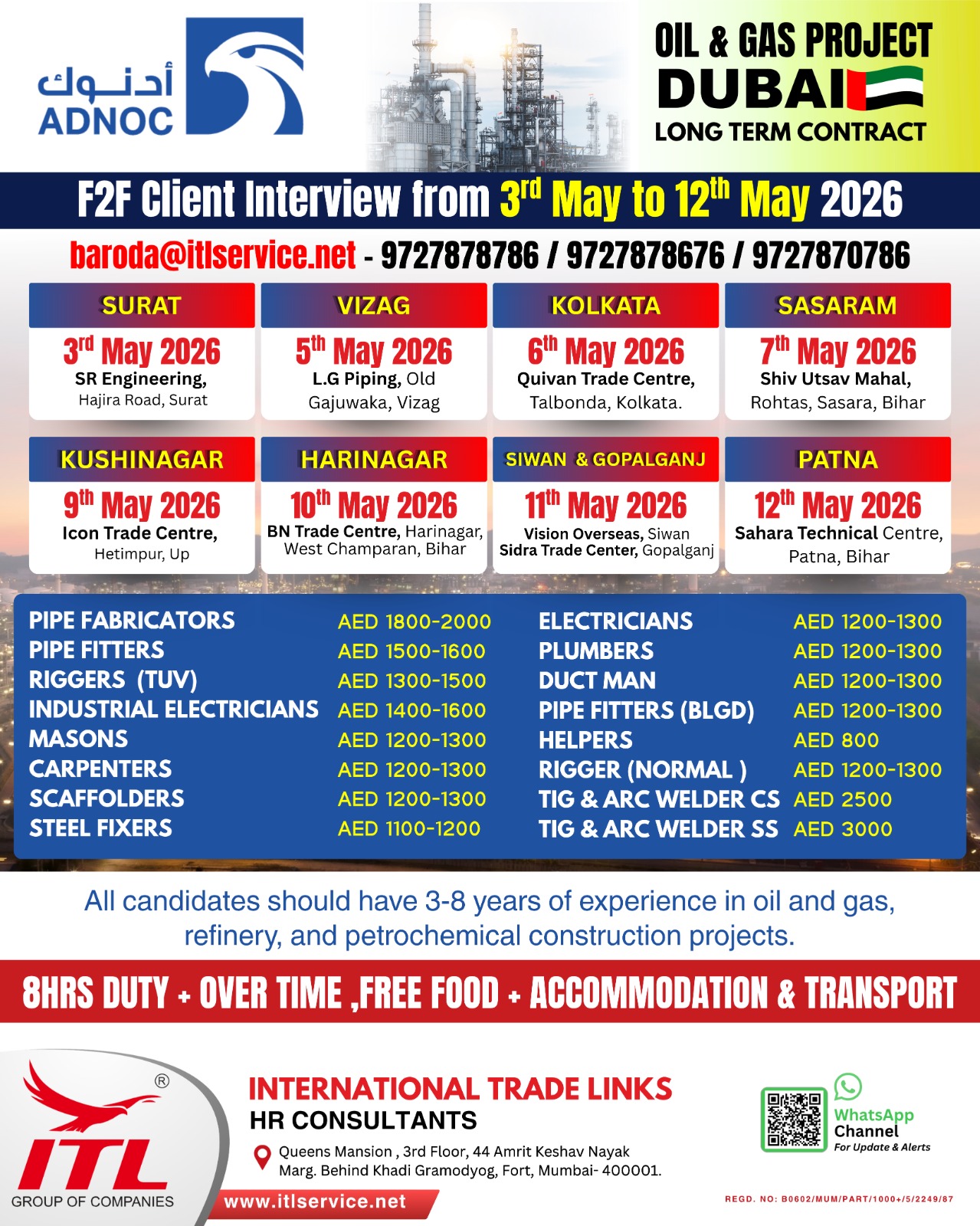 Urgent Hiring for Dubai