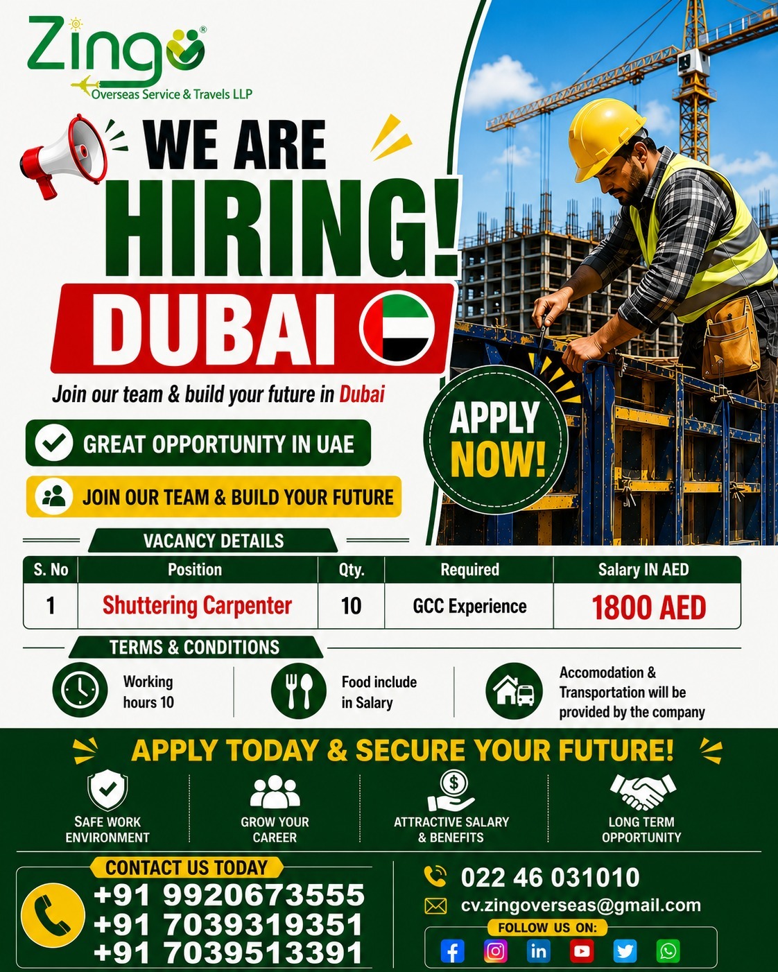 Urgent Hiring for Dubai