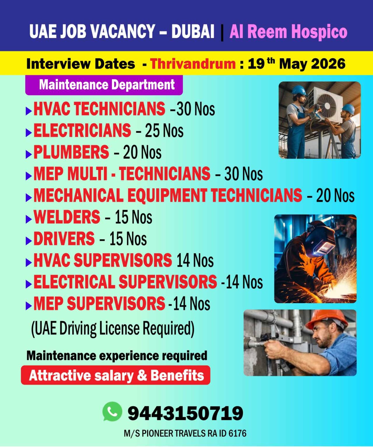 Urgent Hiring for Dubai