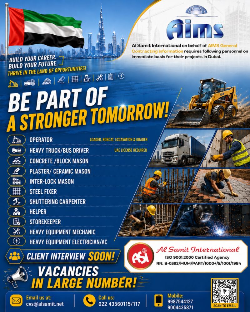 Urgent Hiring for Dubai