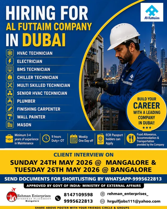 Urgent Hiring for Dubai
