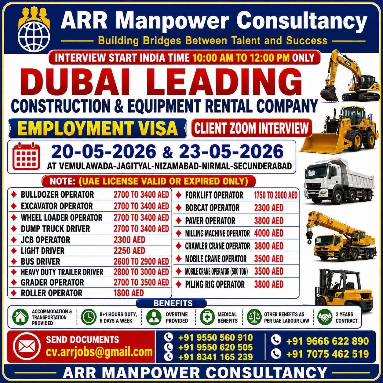 Urgent Hiring for Dubai