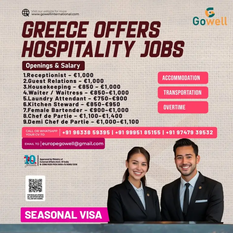 Urgent Hiring for Greece
