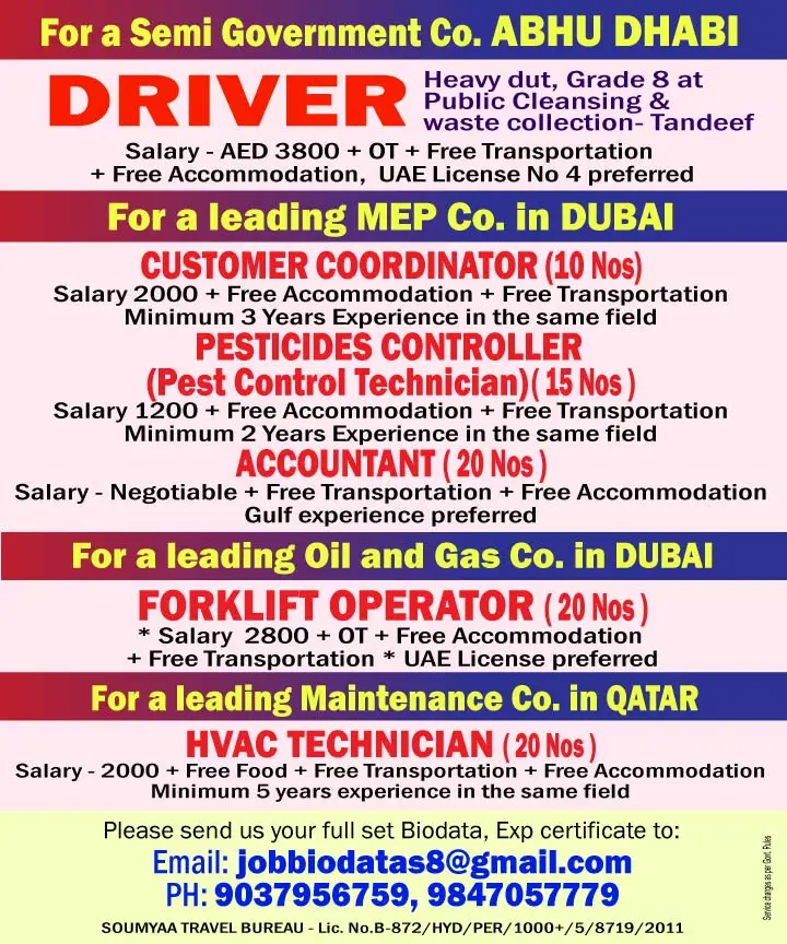 Urgent Hiring for Gulf